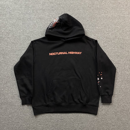 SP5DER NOCTURNAL HIGHWAY HOODIE BLACK - Prime Reps