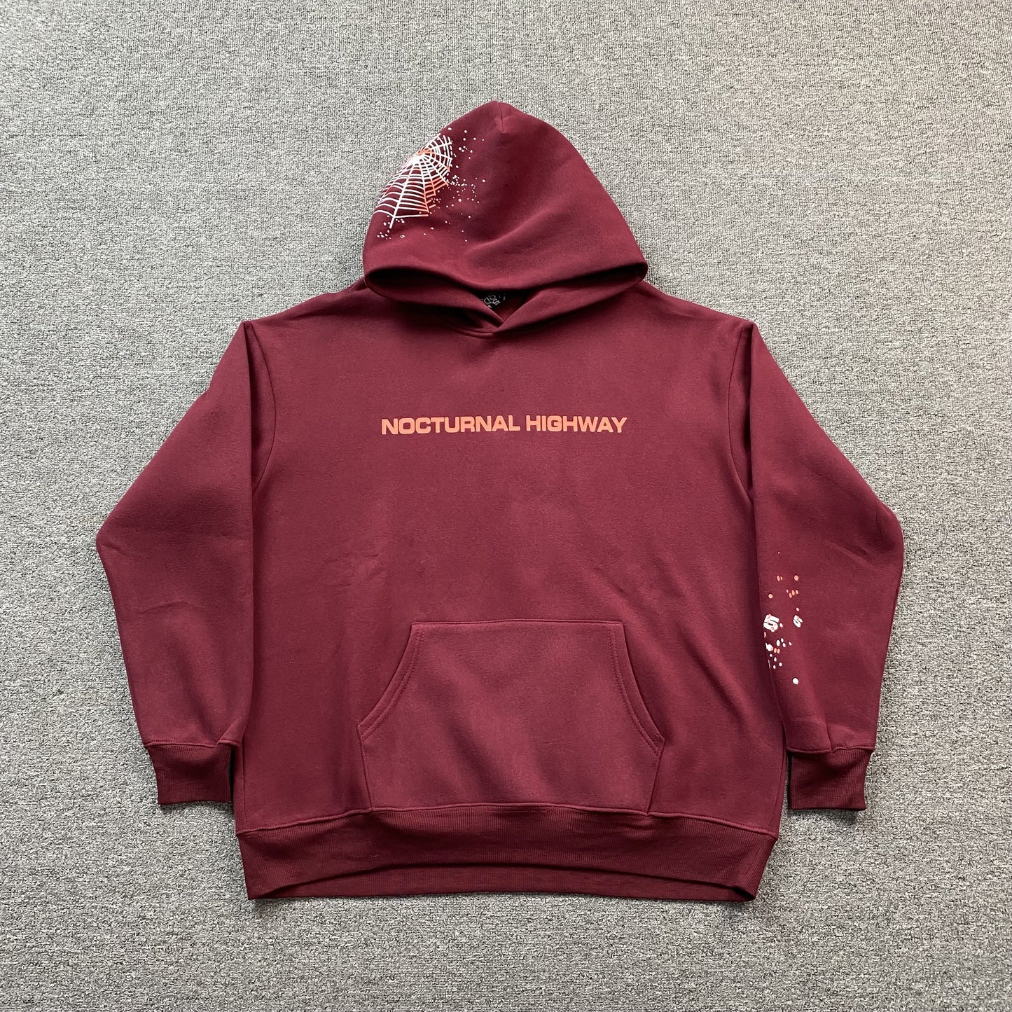 SP5DER NOCTURNAL HIGHWAY HOODIE BURGUNDY - Prime Reps