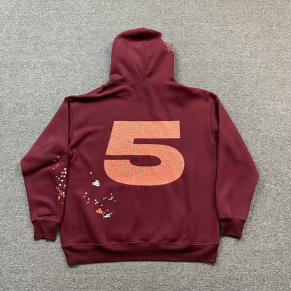 SP5DER NOCTURNAL HIGHWAY HOODIE BURGUNDY - Prime Reps