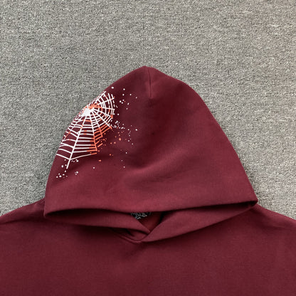 SP5DER NOCTURNAL HIGHWAY HOODIE BURGUNDY - Prime Reps