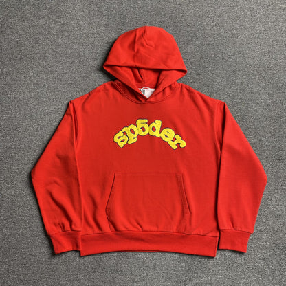 SP5DER OG LOGO HOODIE RED - Prime Reps