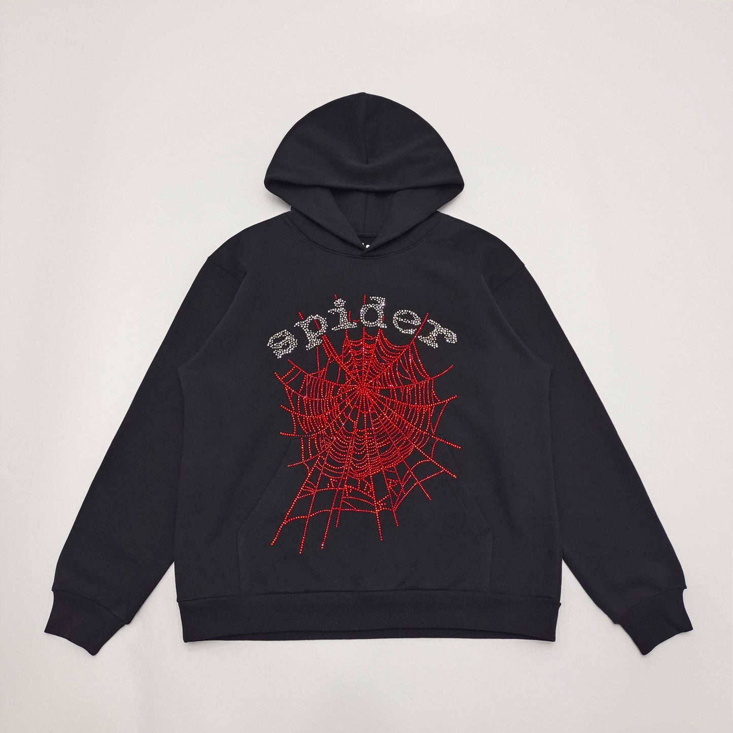 SP5DER OG RHINESTONE LOGO HOODIE BLACK - Prime Reps