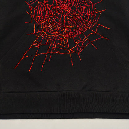 SP5DER OG RHINESTONE LOGO HOODIE BLACK - Prime Reps