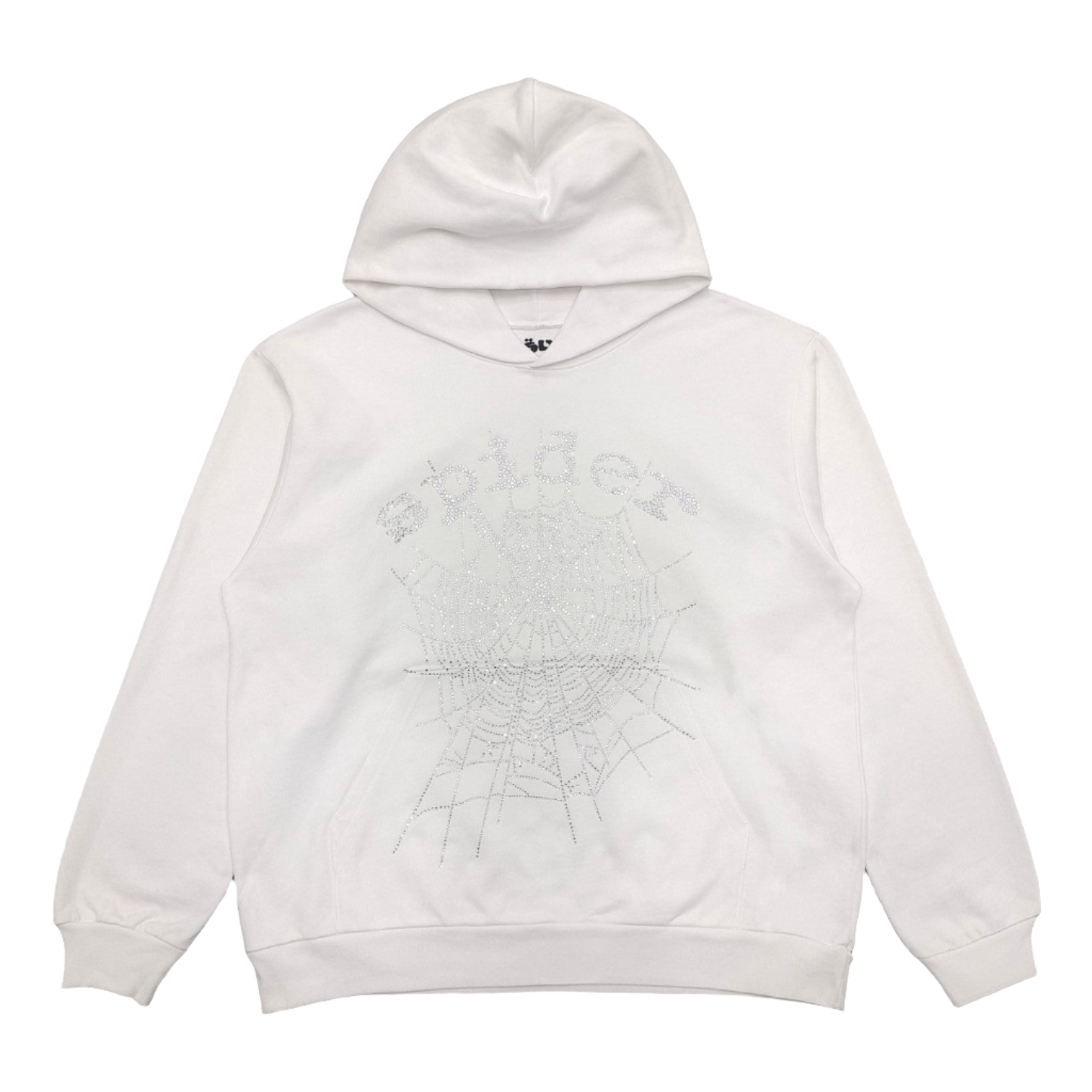 SP5DER OG RHINESTONE LOGO HOODIE WHITE - Prime Reps