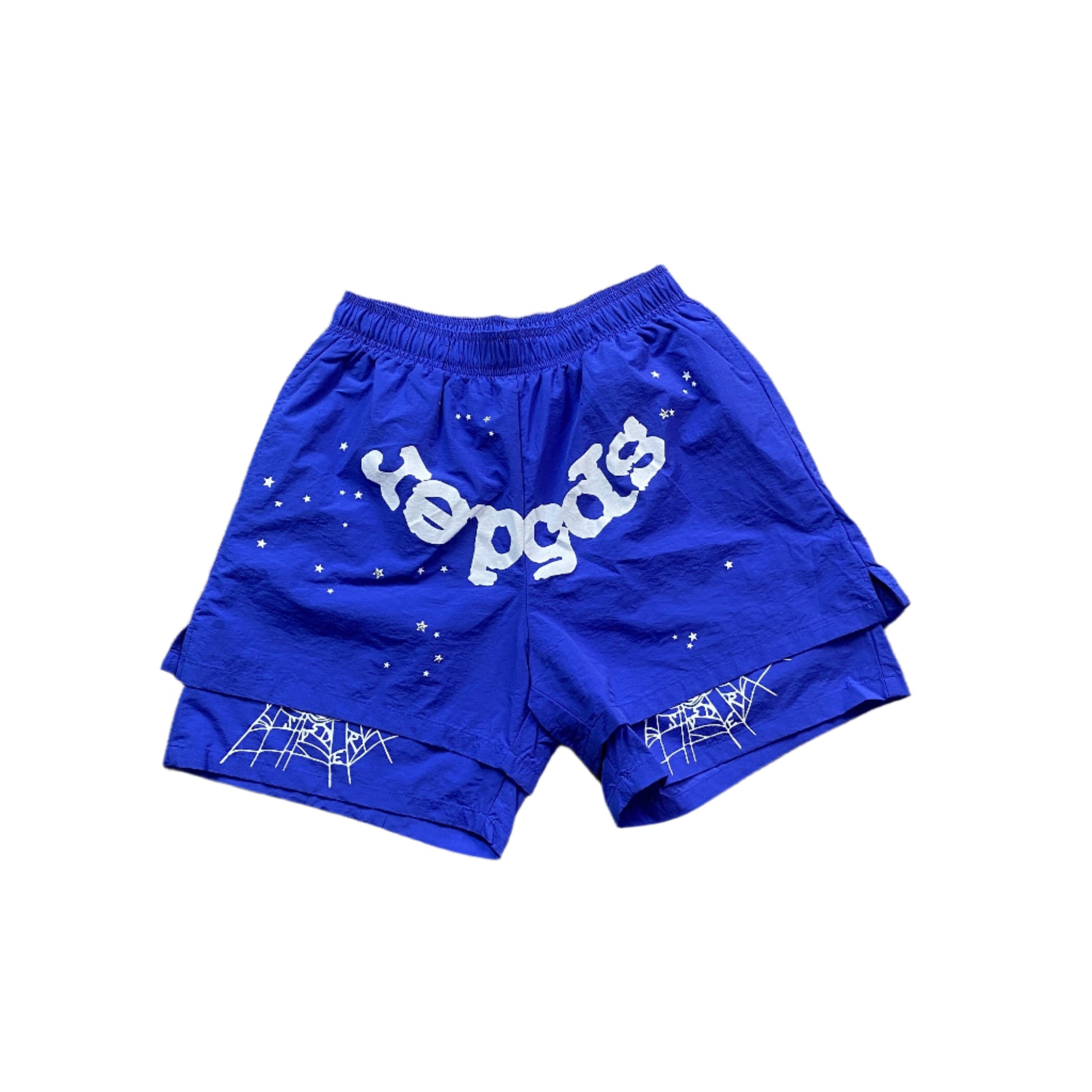 SP5DER OG WEB DOUBLE LAYER SHORT BLUE - Prime Reps