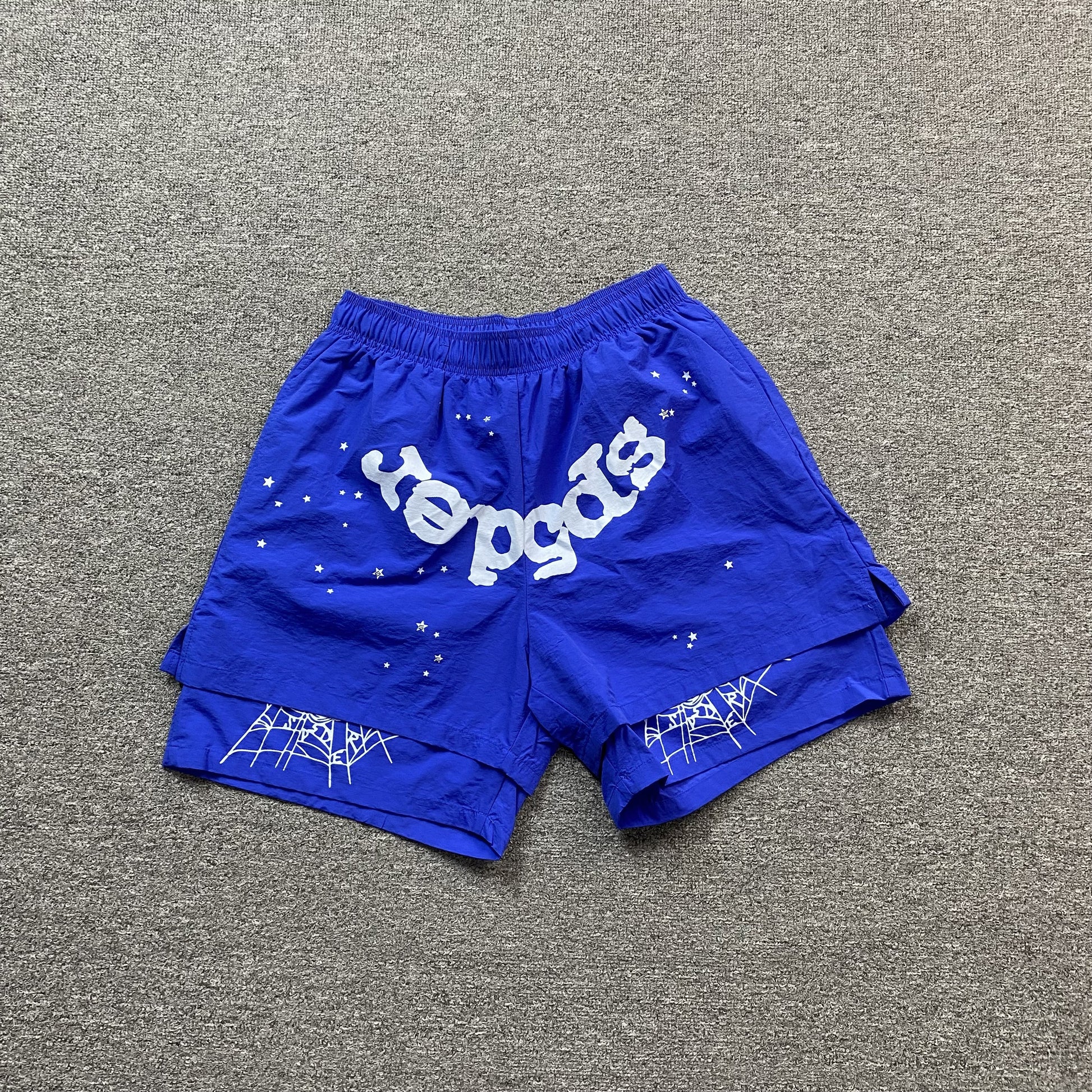SP5DER OG WEB DOUBLE LAYER SHORT BLUE - Prime Reps