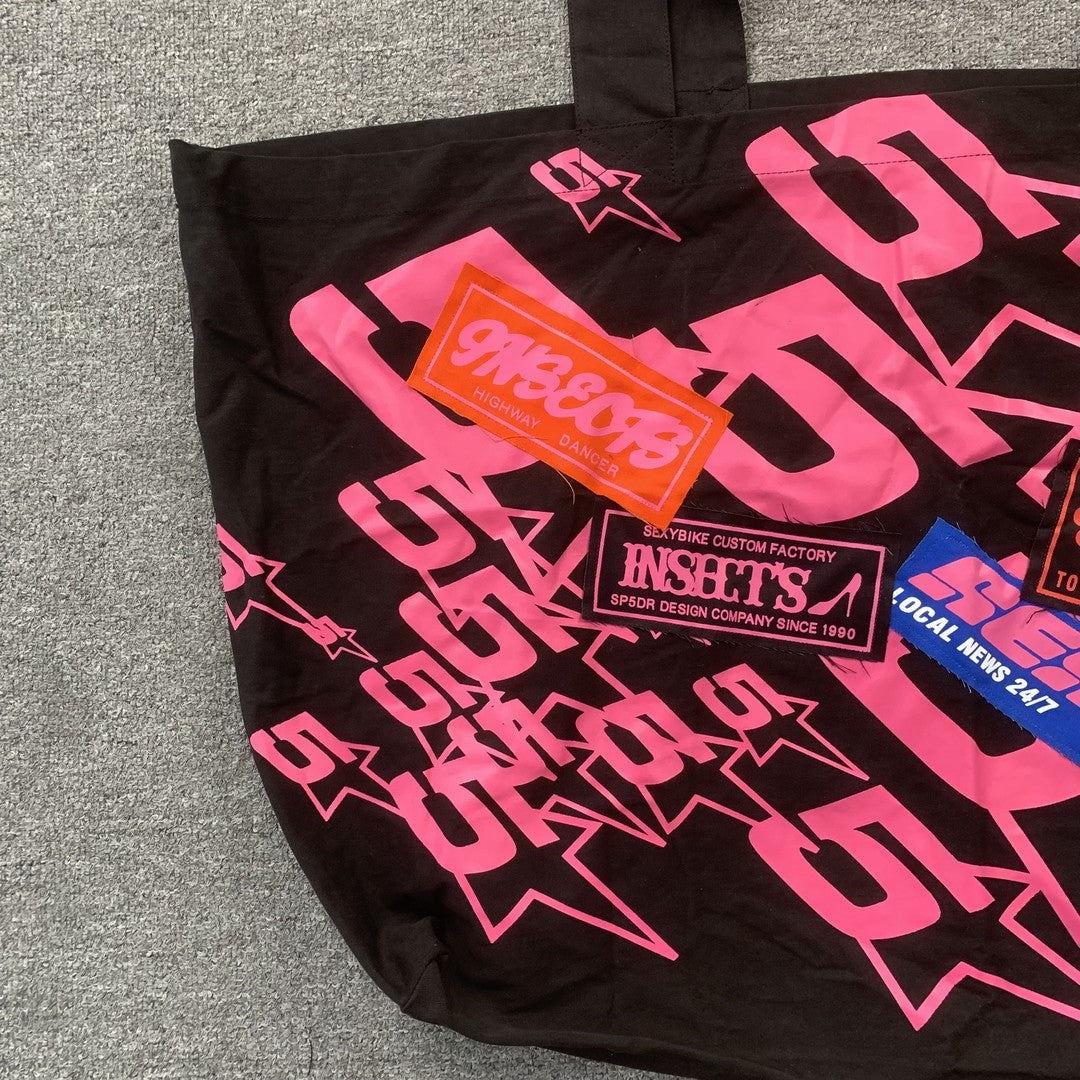 SP5DER OVERSIZED TOTE BAG BLACK - Prime Reps