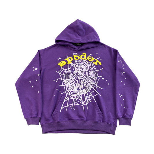 SP5DER STAR OG WEB V2 HOODIE PURPLE - Prime Reps