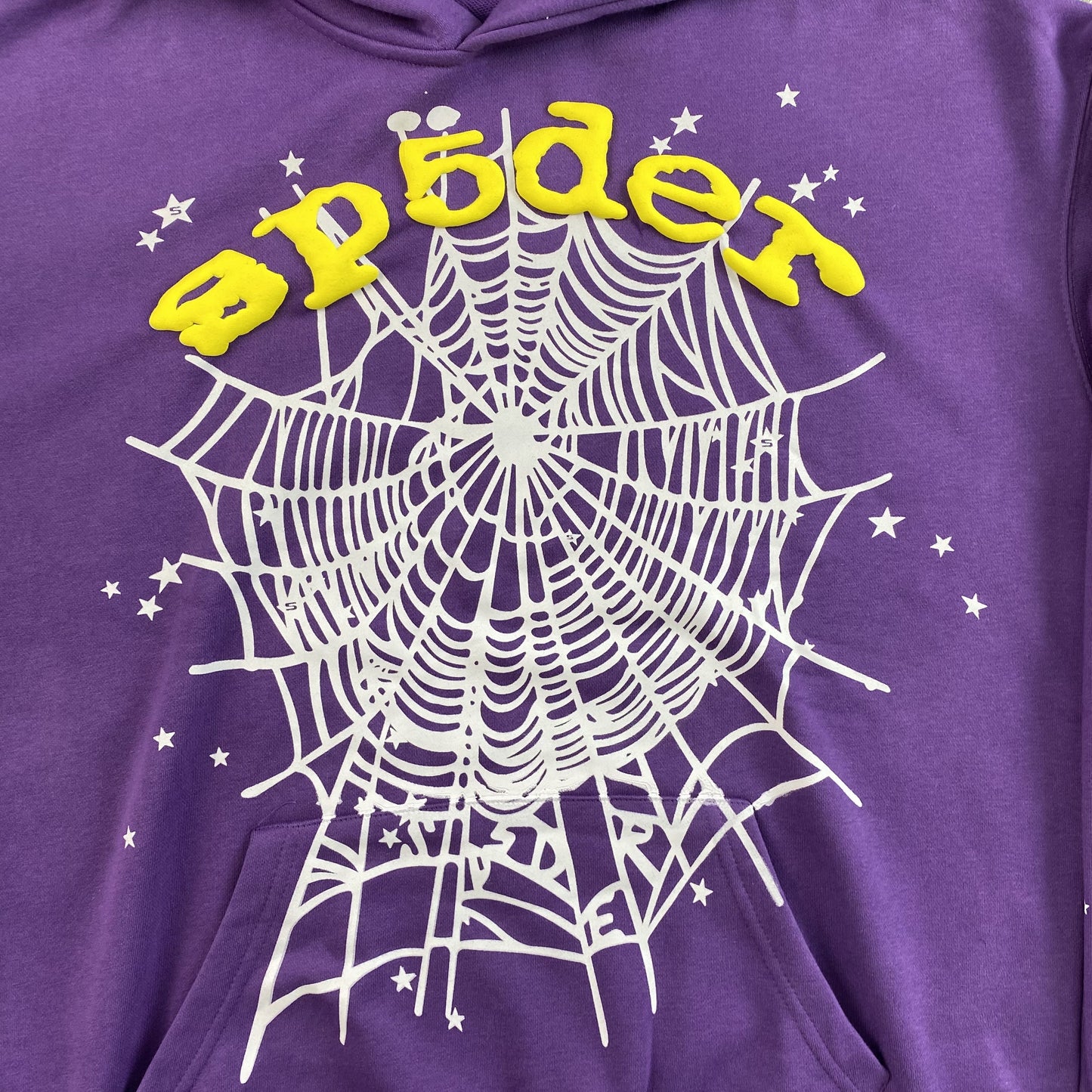 SP5DER STAR OG WEB V2 HOODIE PURPLE - Prime Reps