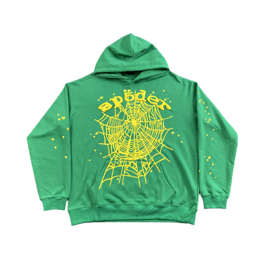 SP5DER STAR OG WEB V2 HOODIE SLIME GREEN - Prime Reps