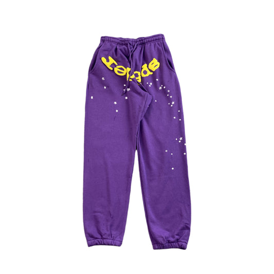 SP5DER STAR OG WEB V2 SWEATPANTS SLIME PURPLE - Prime Reps