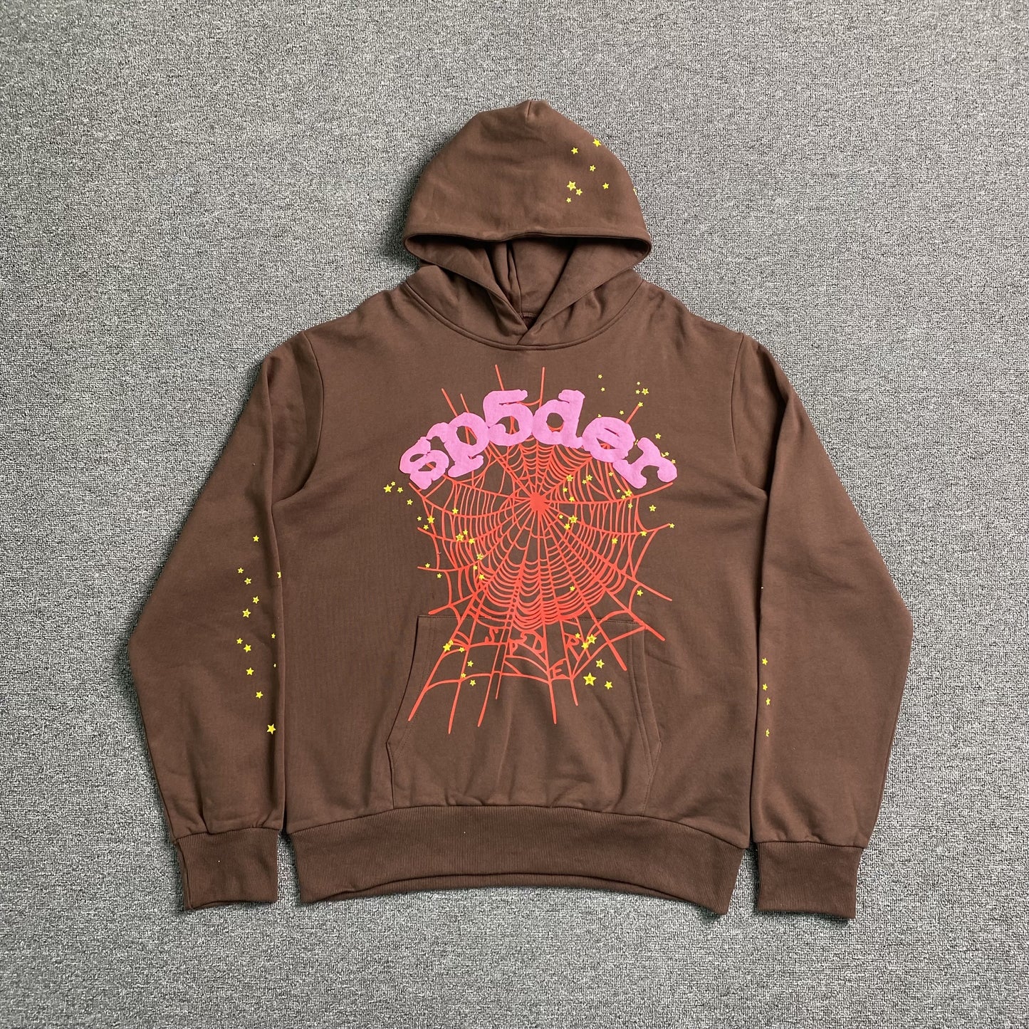 SP5DER WEB HOODIE BROWN - Prime Reps