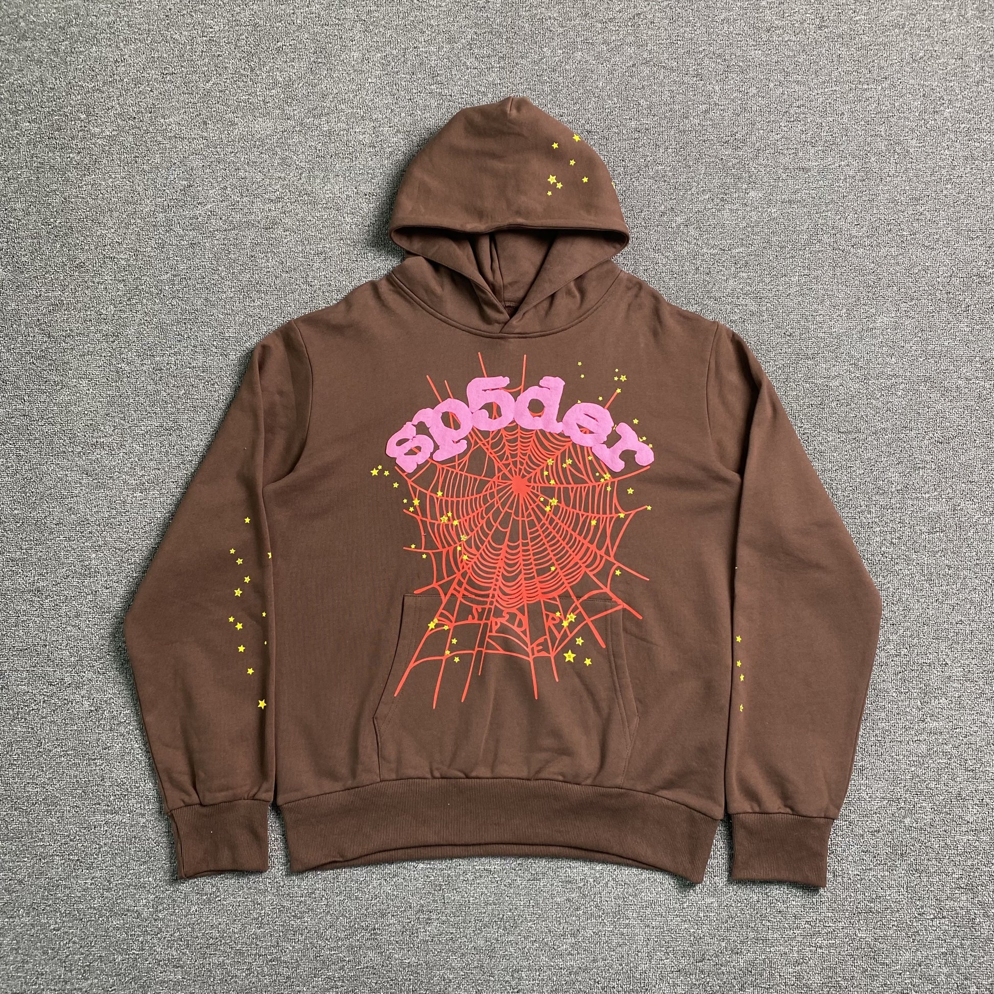 SP5DER WEB HOODIE BROWN - Prime Reps