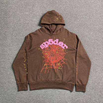 SP5DER WEB HOODIE BROWN - Prime Reps