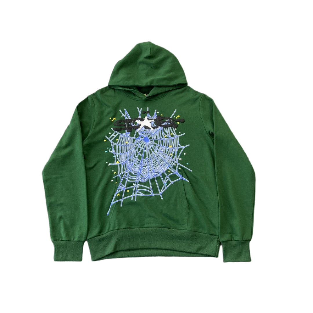 SP5DER WEB HOODIE HUNTER GREEN - Prime Reps