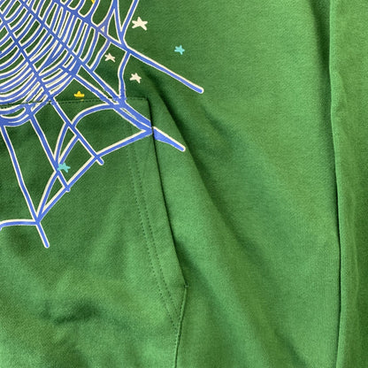 SP5DER WEB HOODIE HUNTER GREEN - Prime Reps