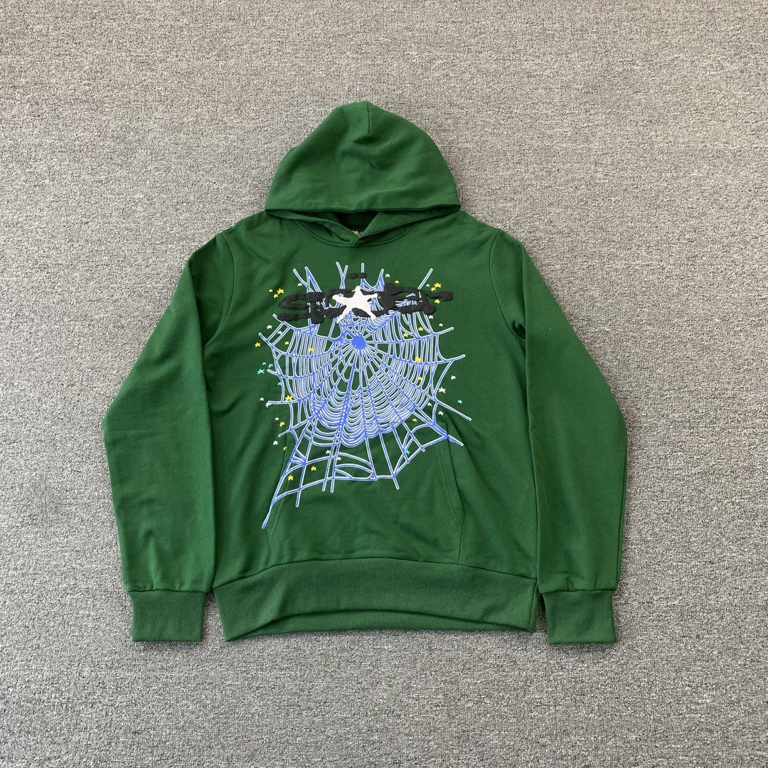 SP5DER WEB HOODIE HUNTER GREEN - Prime Reps