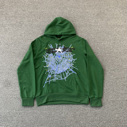 SP5DER WEB HOODIE HUNTER GREEN - Prime Reps