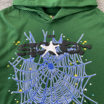 SP5DER WEB HOODIE HUNTER GREEN - Prime Reps