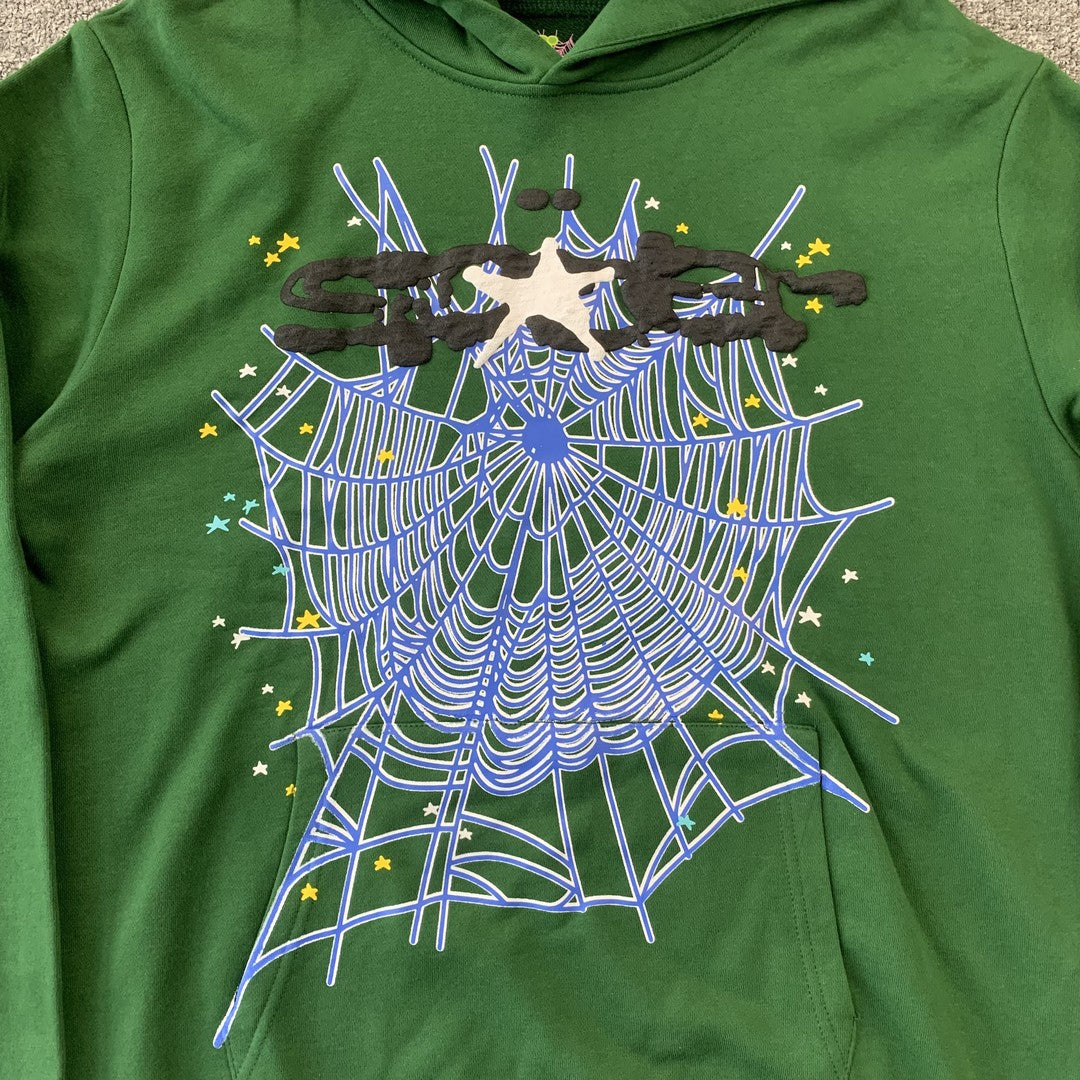 SP5DER WEB HOODIE HUNTER GREEN - Prime Reps