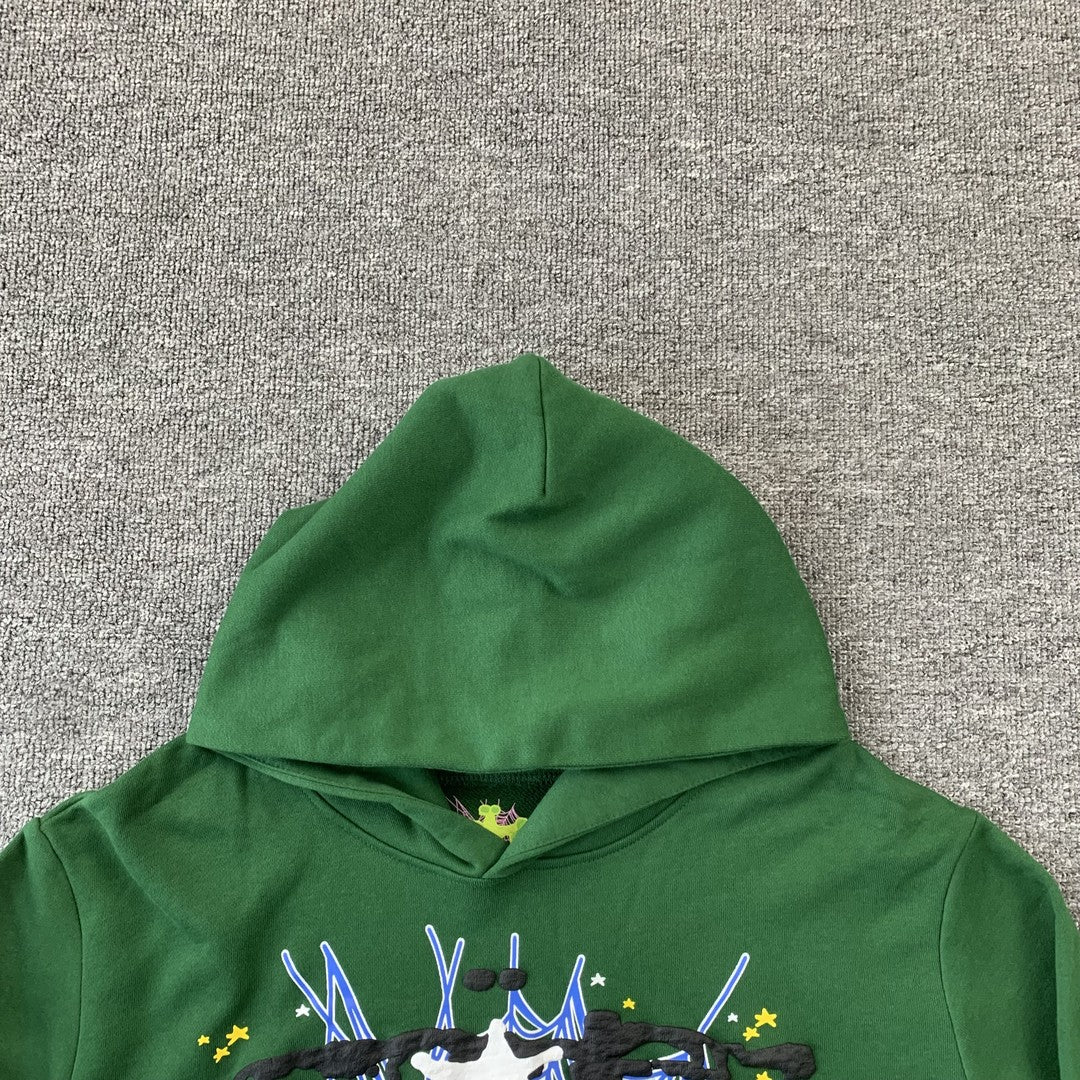 SP5DER WEB HOODIE HUNTER GREEN - Prime Reps
