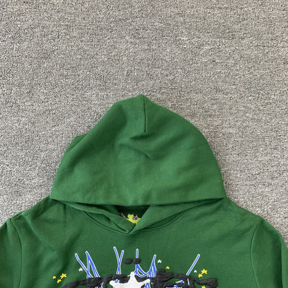 SP5DER WEB HOODIE HUNTER GREEN - Prime Reps