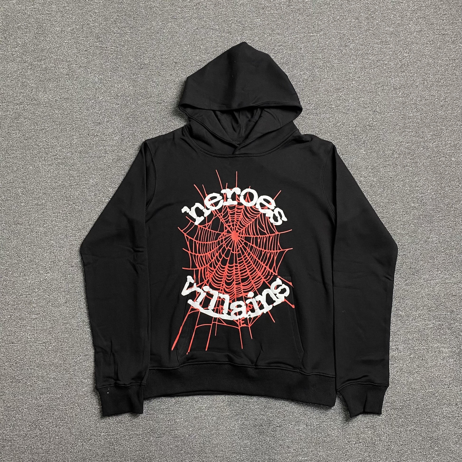 SP5DER x METRO BOOMIN HEROS AND VILLAINS HOODIE BLACK - Prime Reps