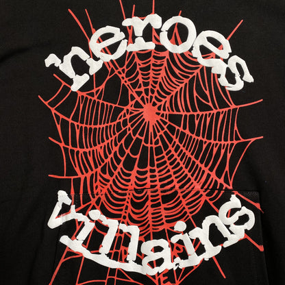 SP5DER x METRO BOOMIN HEROS AND VILLAINS HOODIE BLACK - Prime Reps