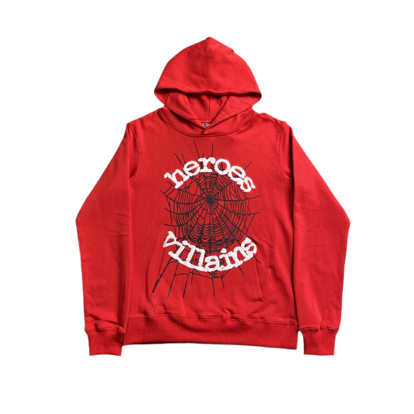 SP5DER x METRO BOOMIN HEROS AND VILLAINS HOODIE RED - Prime Reps
