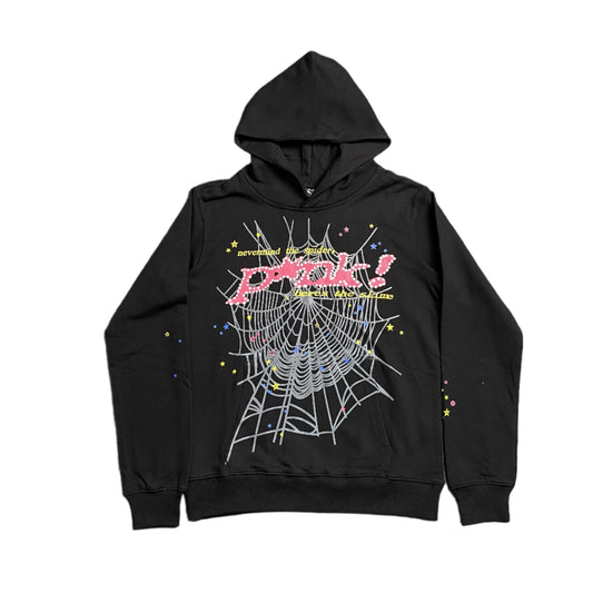 Sp5der PINK Hoodie Black - Prime Reps