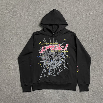 Sp5der PINK Hoodie Black - Prime Reps