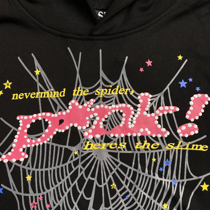 Sp5der PINK Hoodie Black - Prime Reps
