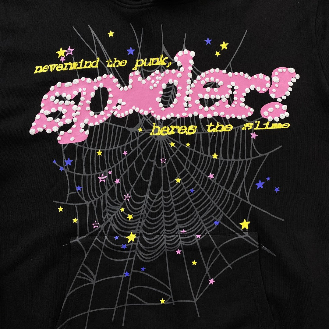 Sp5der PINK V2 Hoodie Black - Prime Reps