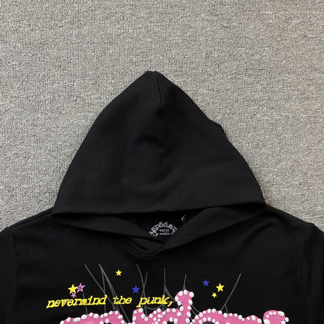 Sp5der PINK V2 Hoodie Black - Prime Reps