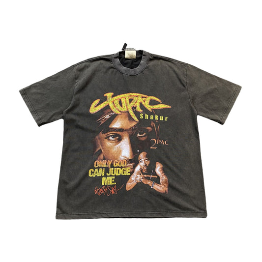 TUPAC VINTAGE GRAPHIC TEE DARK GREY - Prime Reps
