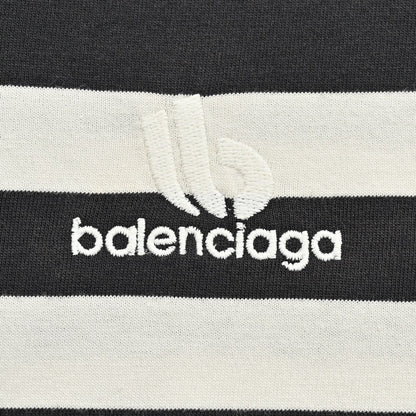 Balenciaga Black and White Striped T-Shirt - Prime Reps