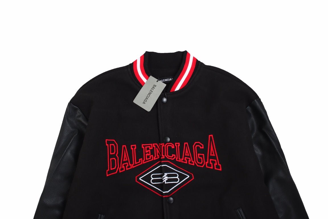 Balenciaga Black Varsity Jacket - Prime Reps