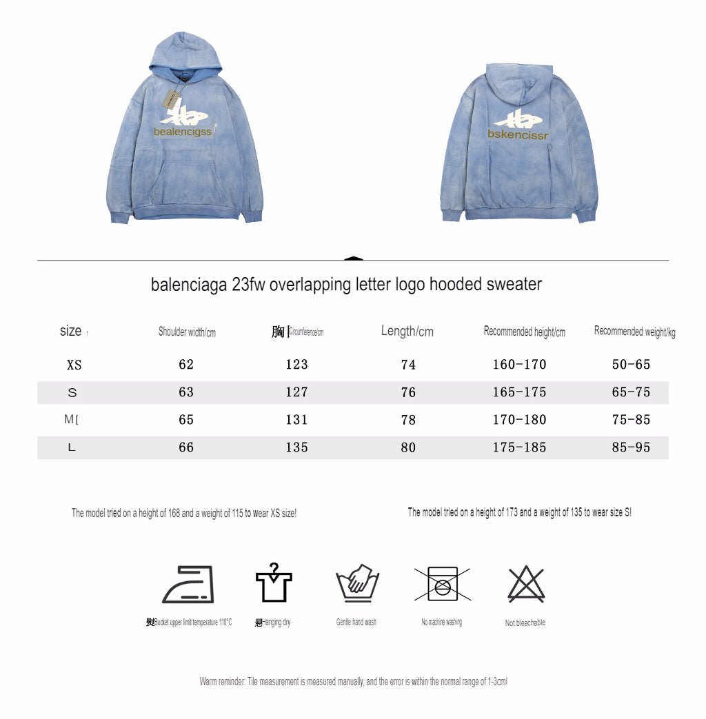 Balenciaga Blue Graphic Hoodie - Prime Reps