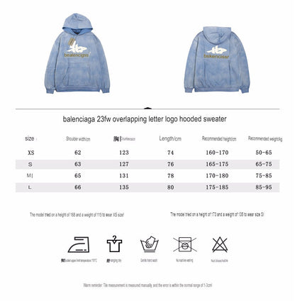 Balenciaga Blue Graphic Hoodie - Prime Reps