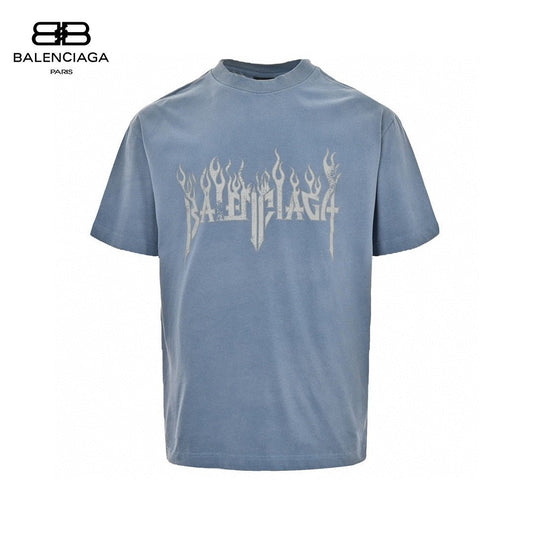 Balenciaga Flame Graphic T-Shirt (Blue) - Prime Reps