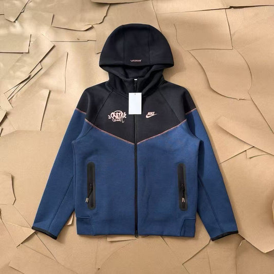 NIKE TECH FLEECE HOODIE x GREY/BLACK/GREEN