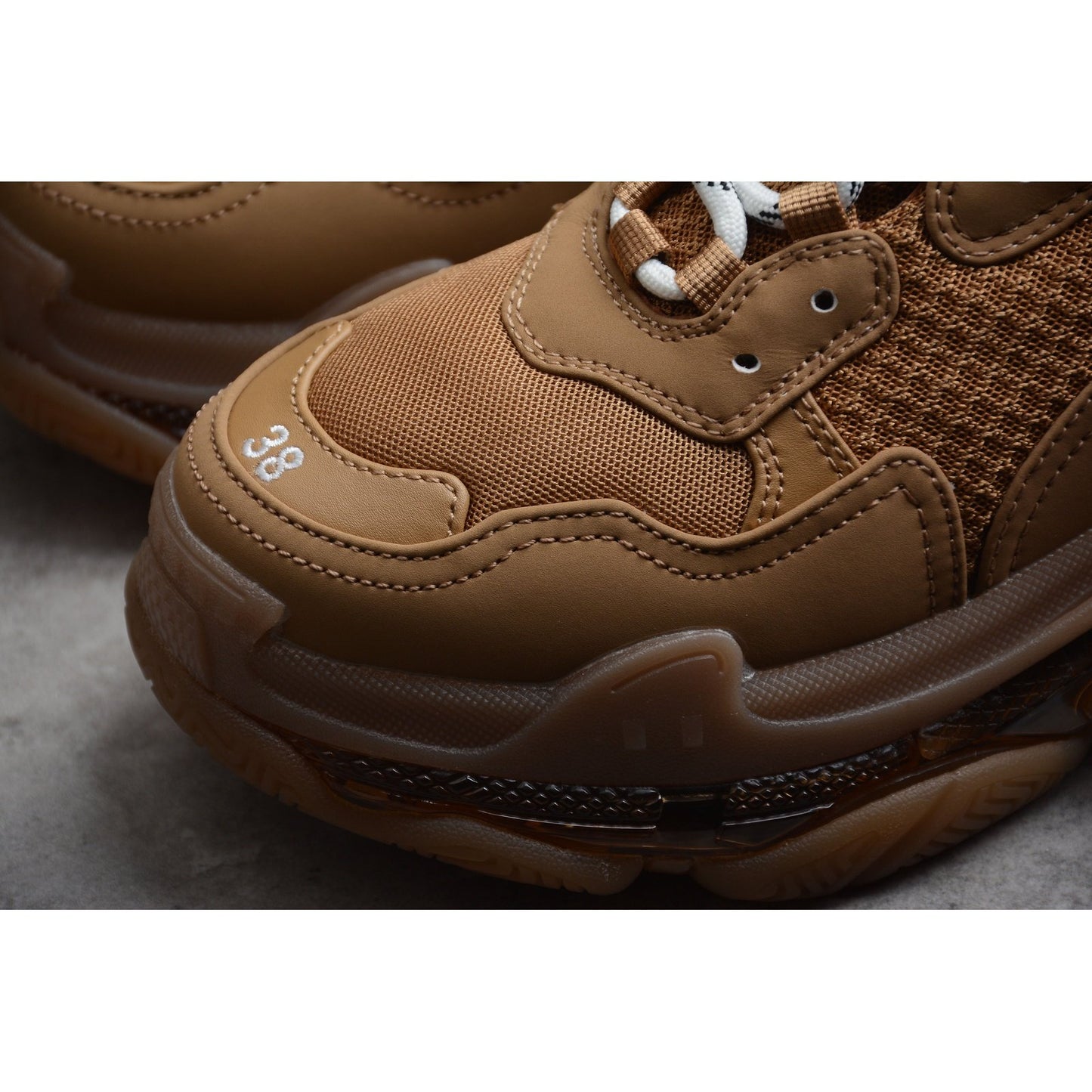 BALENCIAGA TRIPLE S CLEAR SOLE x BROWN - Prime Reps
