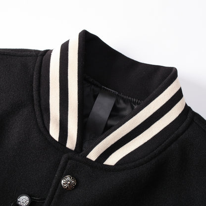 CHROME HEARTS HORSE SHOE LOGO VARSITY JACKET BLACK